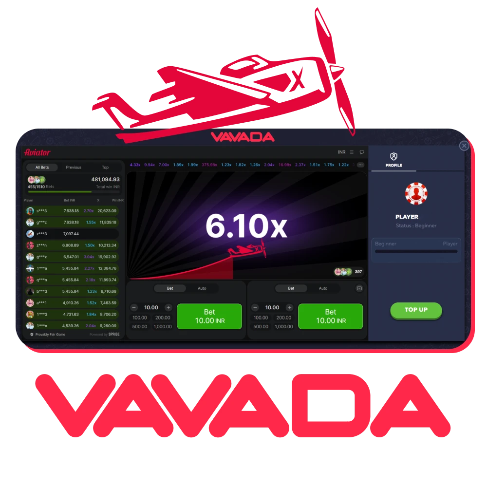 Play and win in the Aviator game on the Vavada platform.