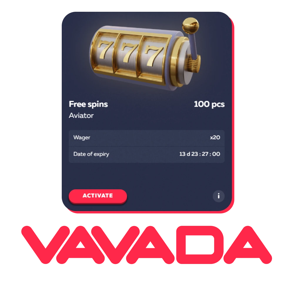 Get free spins for the Aviator game at Vavada Casino.