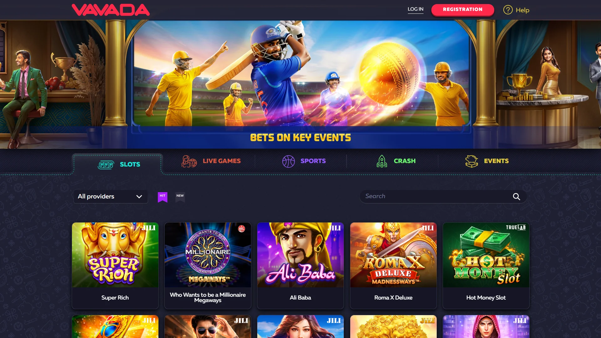 Play a wide range of slot games at Vavada Casino.