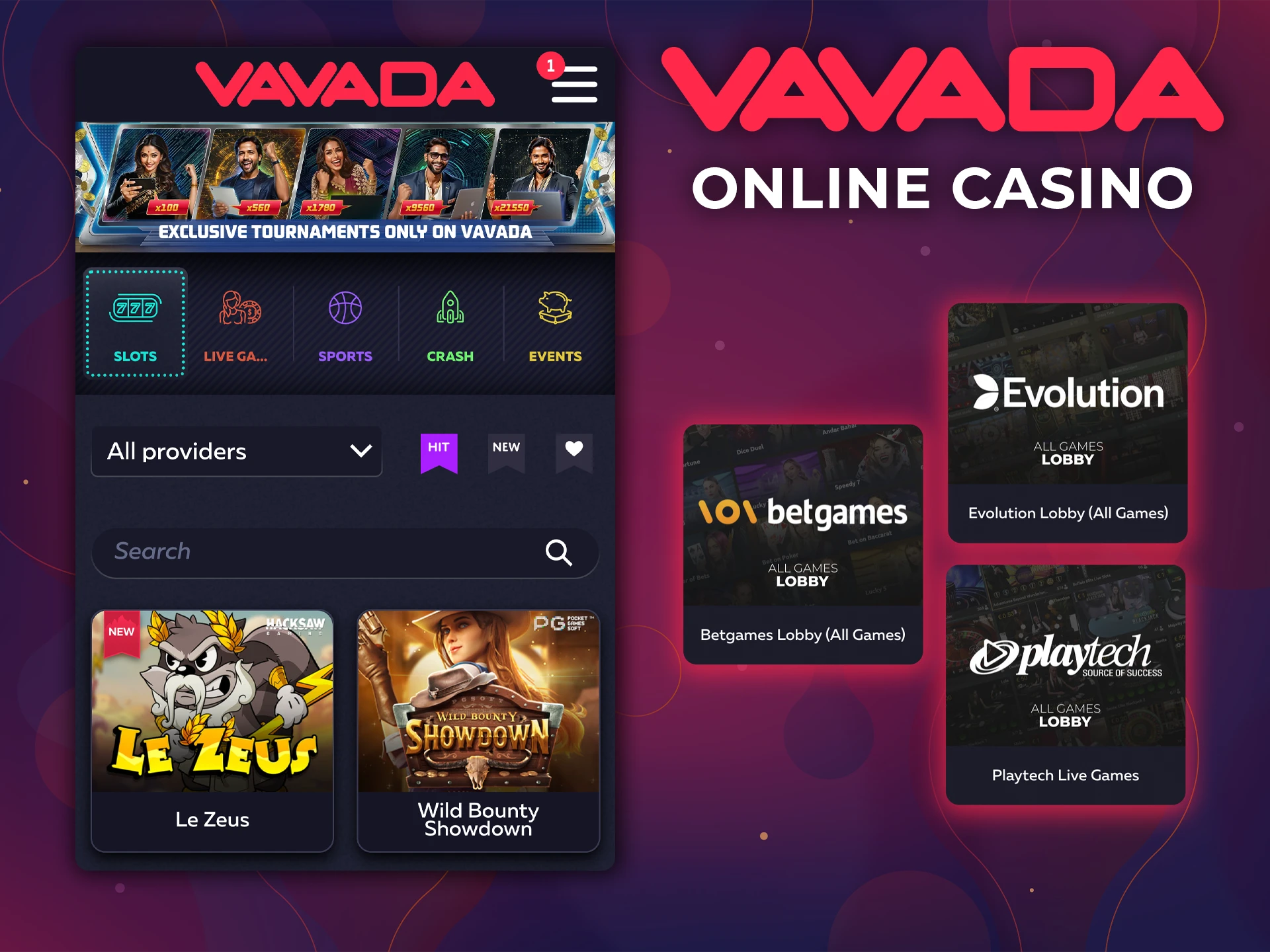 Explore the tab with the best games on the Vavada casino website.