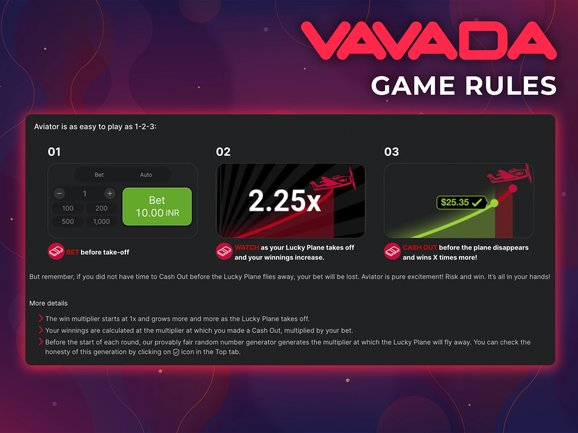 Check out the rules of the Aviator game from Vavada Casino.