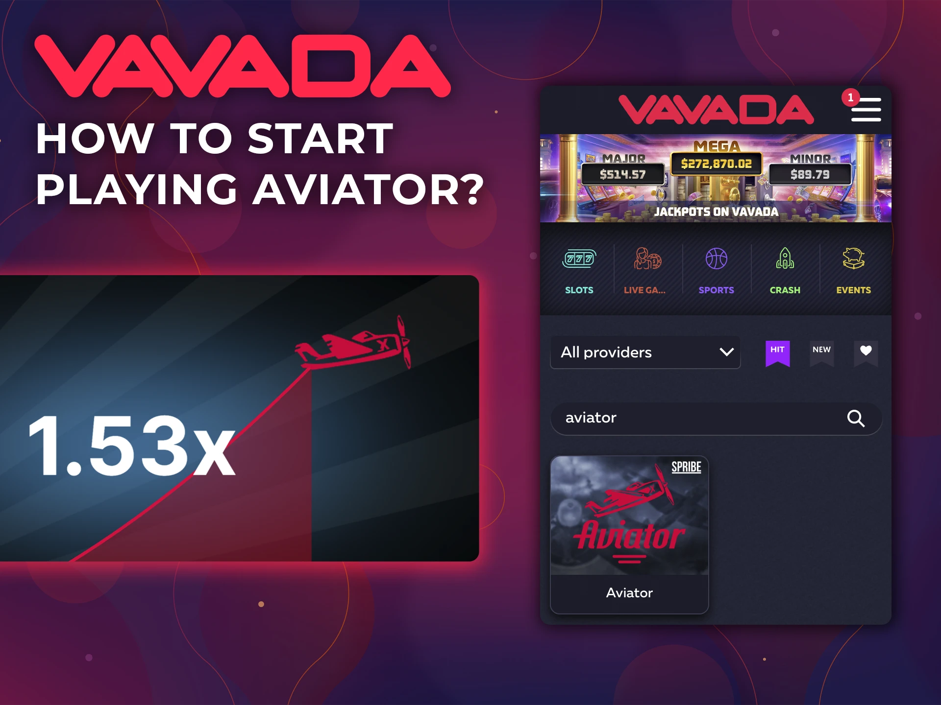 Start playing Aviator immediately after depositing funds into your Vavada casino account.