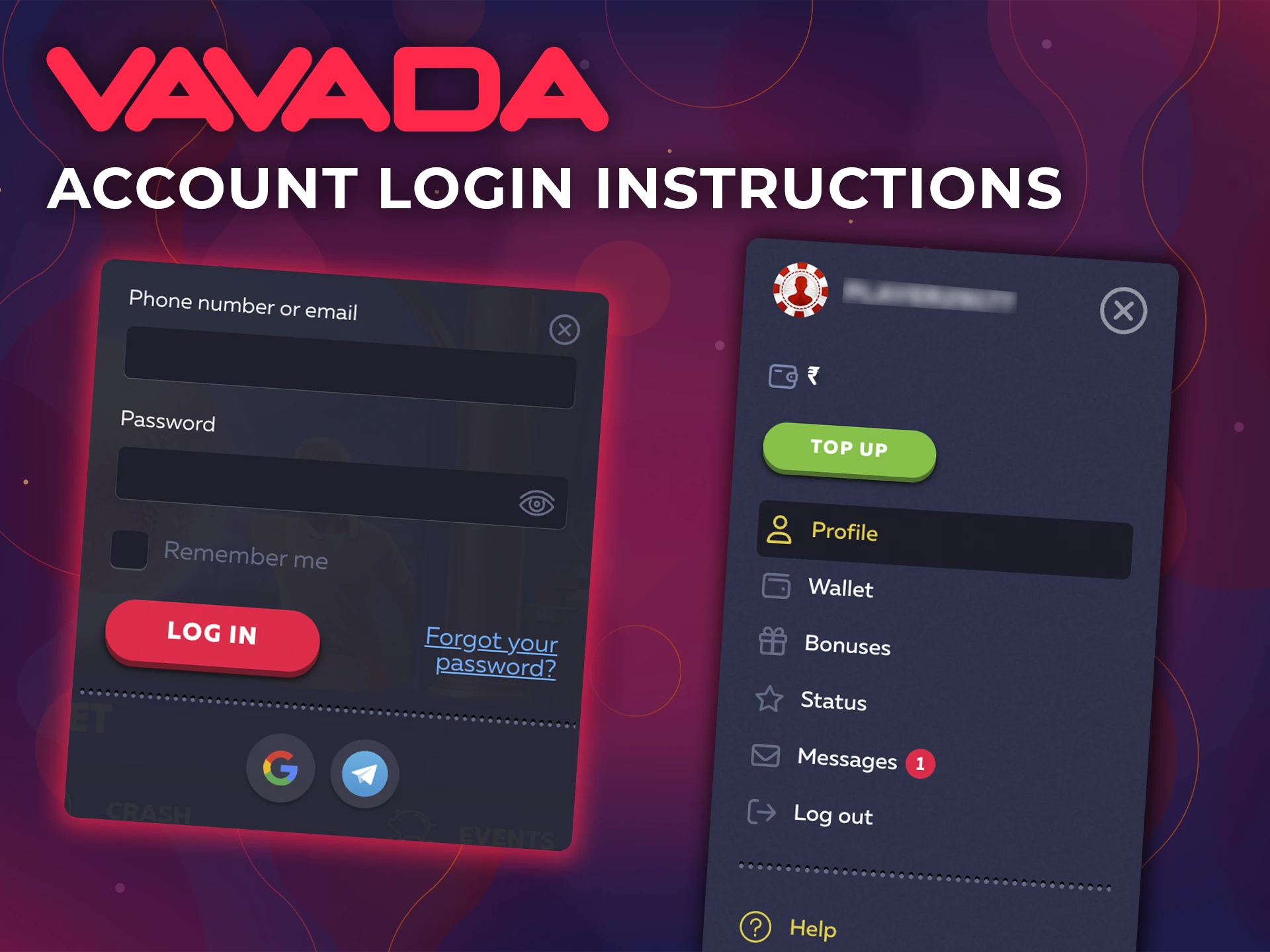 Check the keyboard layout when entering data to log in to the Vavada website.