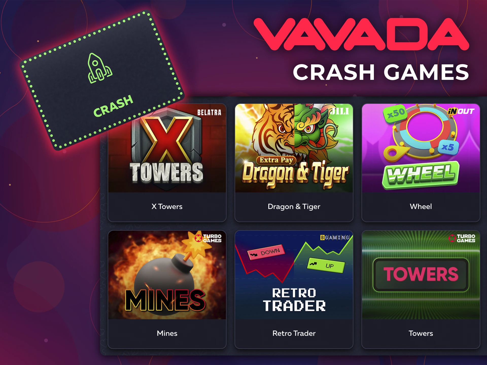 Be attentive in crash games from Vavada Casino.