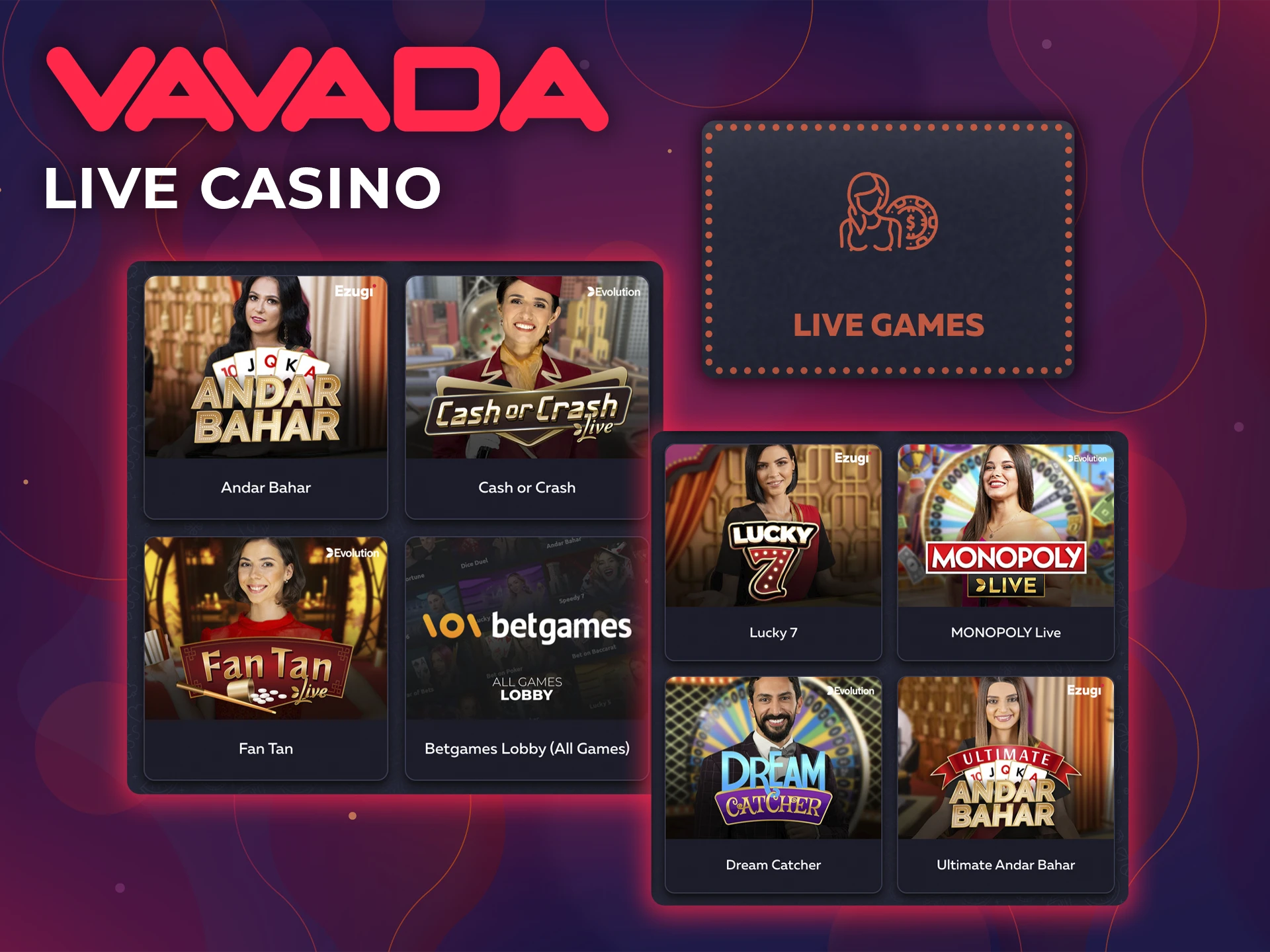 Try to beat the dealers at Vavada Casino.