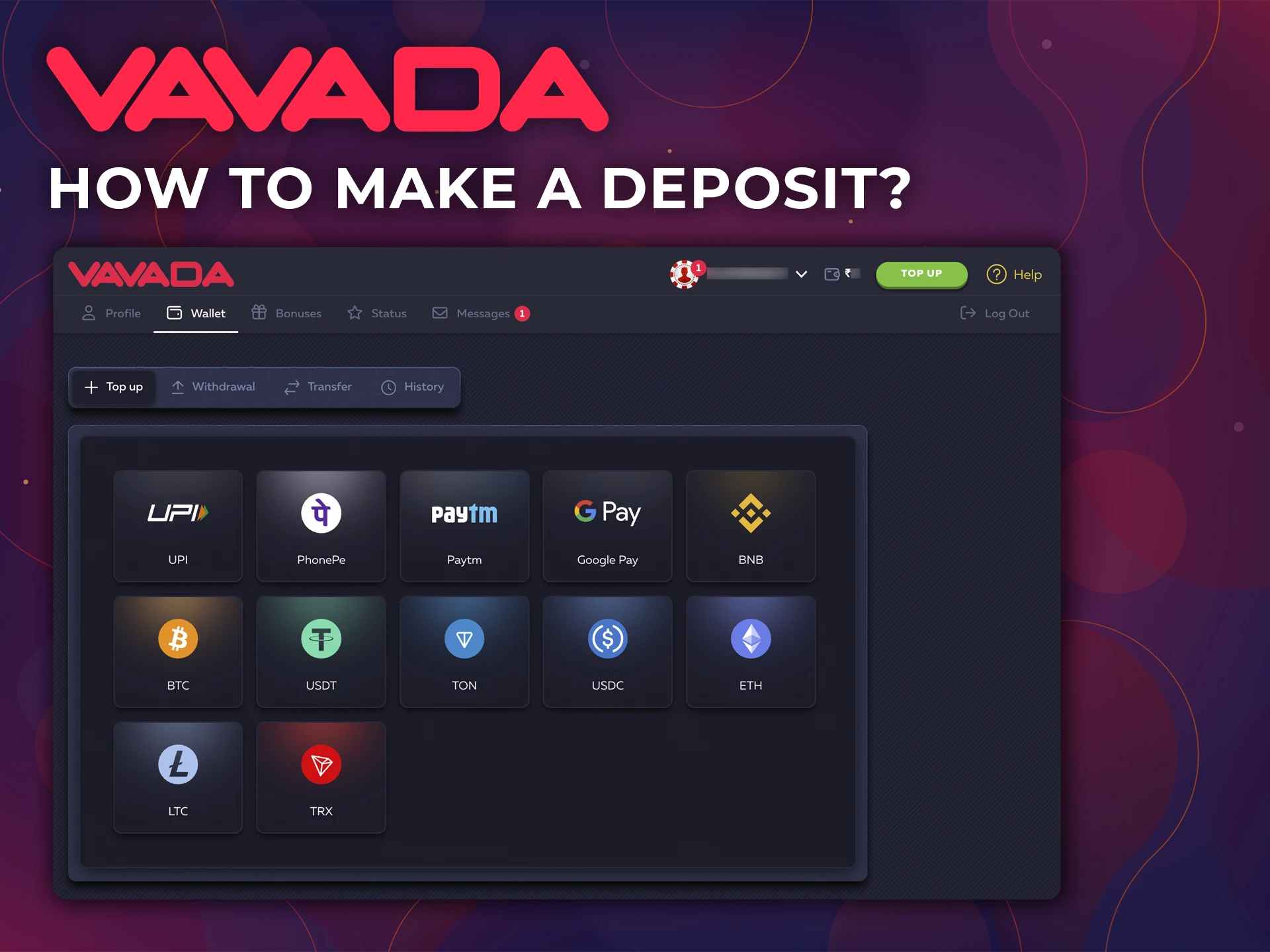 Find out how to make a deposit at Vavada Casino as quickly as possible.